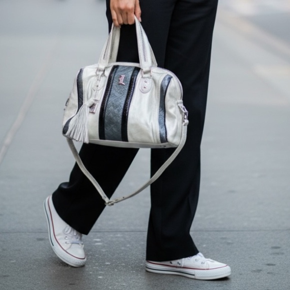 L.A.M.B. Cream and Black Satchel